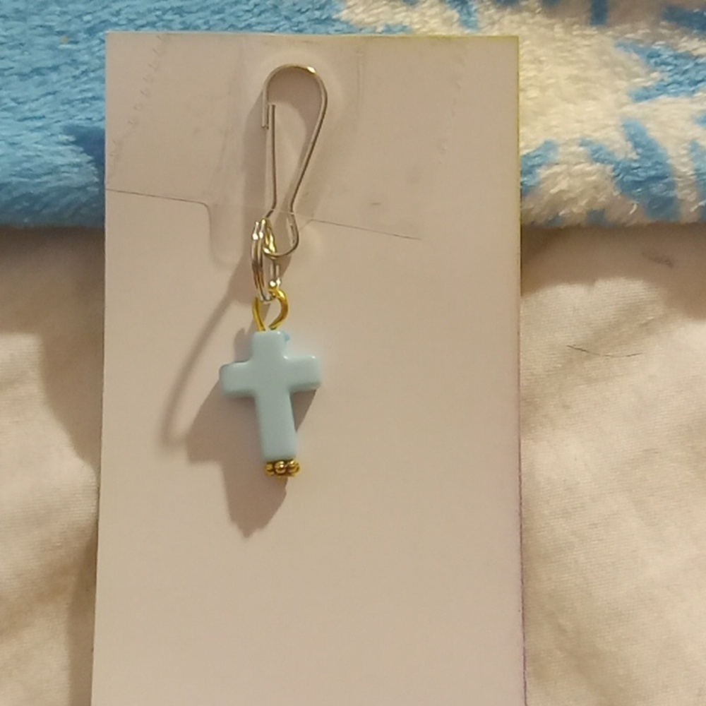 Blue cross keychain